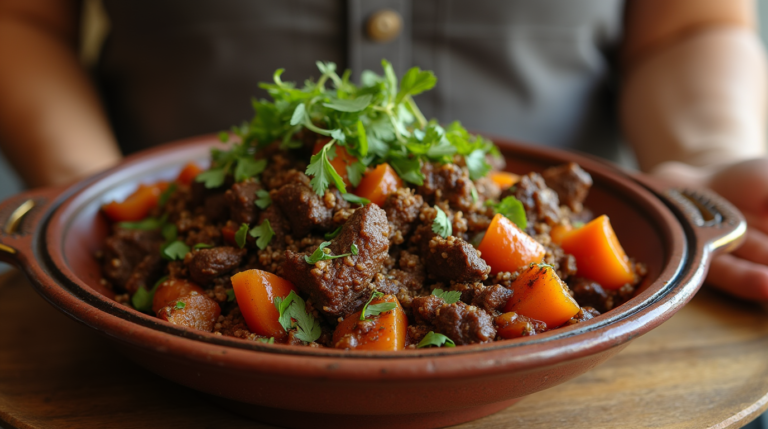 🍲 Authentic Moroccan Beef Tagine – Rich, Spiced & Slow-Cooked!